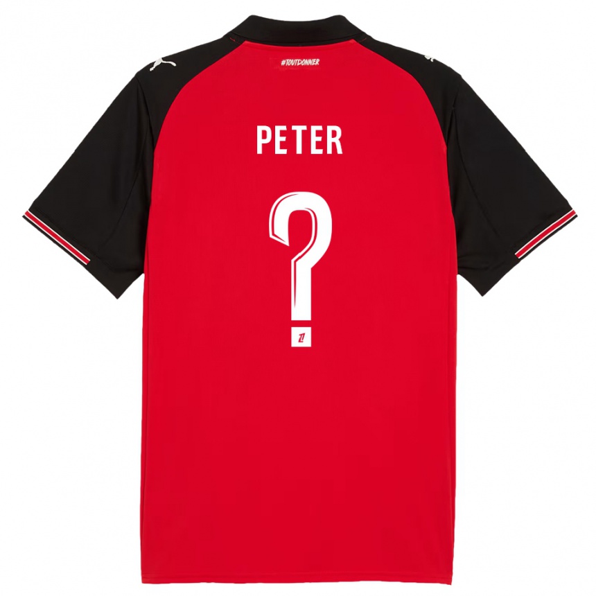 גברים כדורגל Joseph Peter #0 אדום שחור ג'רזי ביתית 2025/26