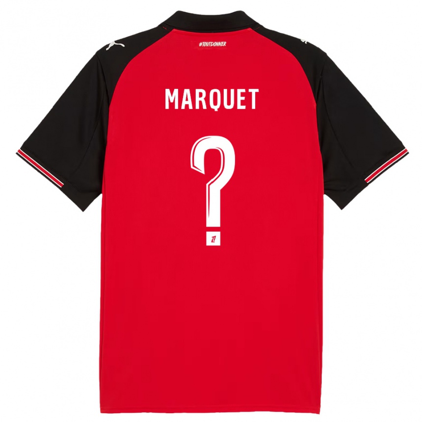 גברים כדורגל Pacôme Marquet #0 אדום שחור ג'רזי ביתית 2025/26