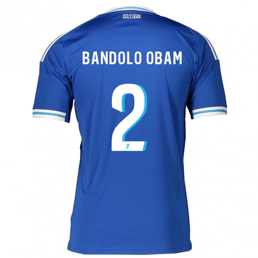 גברים כדורגל Randy Bandolo Obam #2 כחול לבן ג'רזי ביתית 2025/26