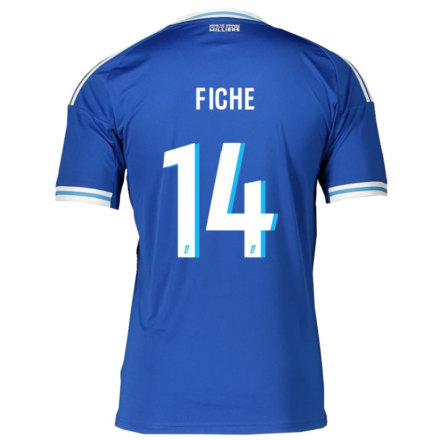 גברים כדורגל Anis Fiche #14 כחול לבן ג'רזי ביתית 2025/26