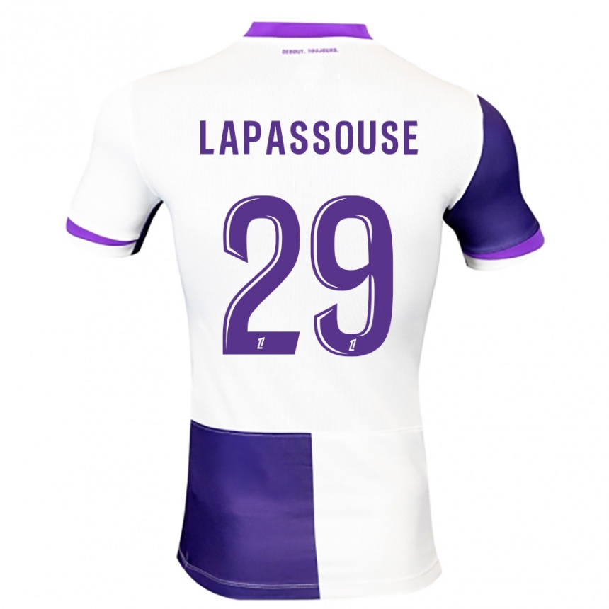 גברים כדורגל Louna Lapassouse #29 סגול לבן ג'רזי ביתית 2025/26