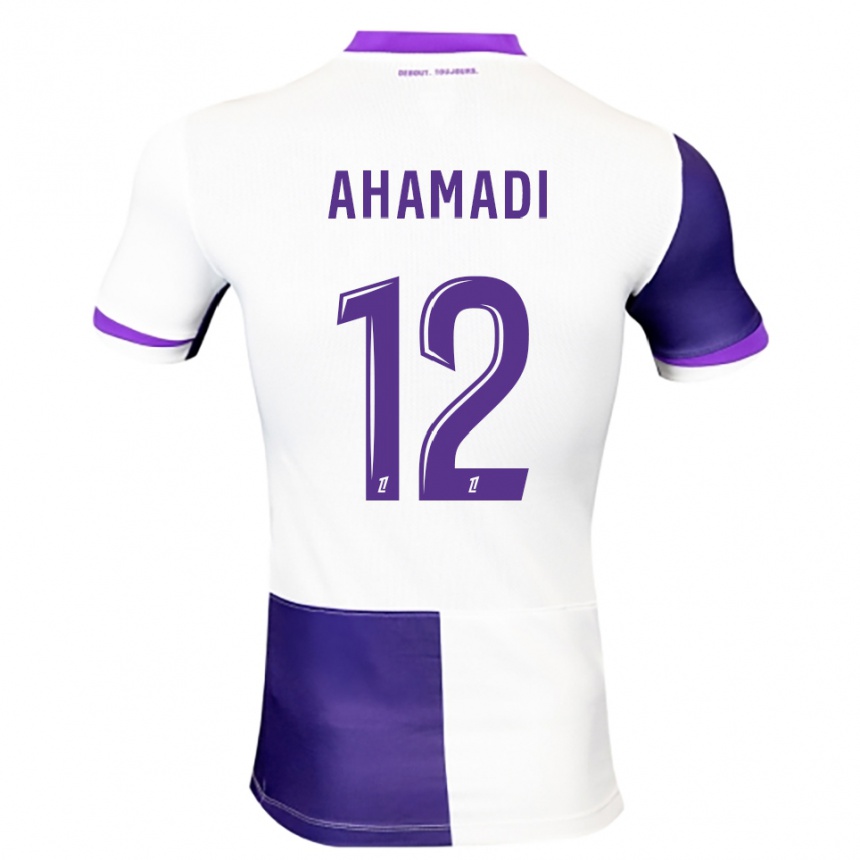 גברים כדורגל Isaack Ahamadi #12 סגול לבן ג'רזי ביתית 2025/26