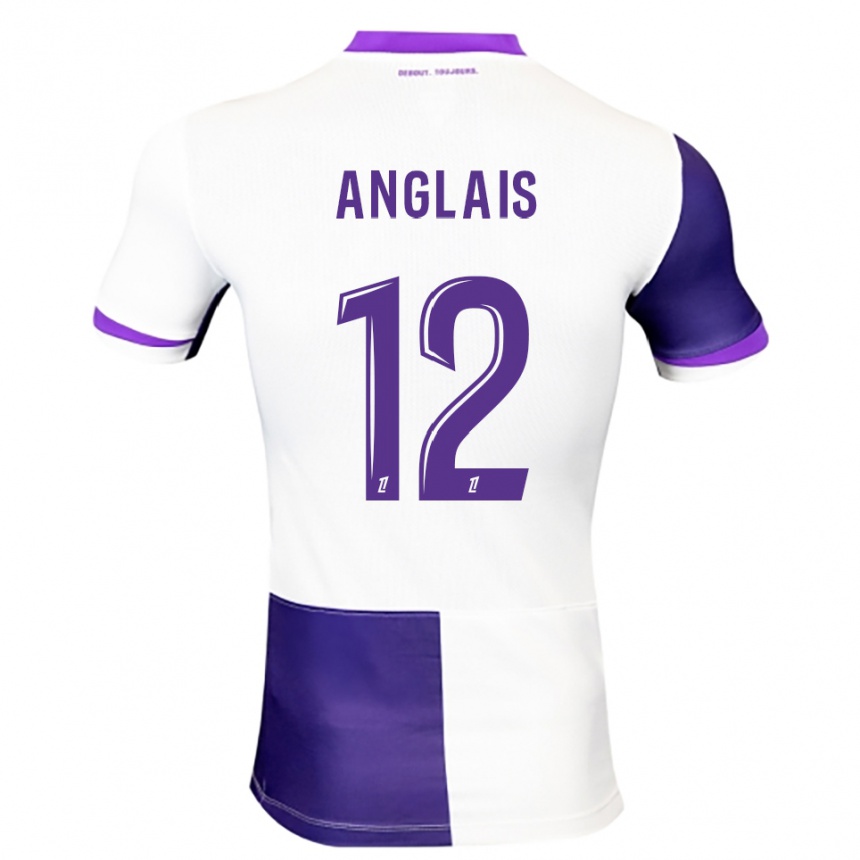 גברים כדורגל Anaëlle Anglais #12 סגול לבן ג'רזי ביתית 2025/26