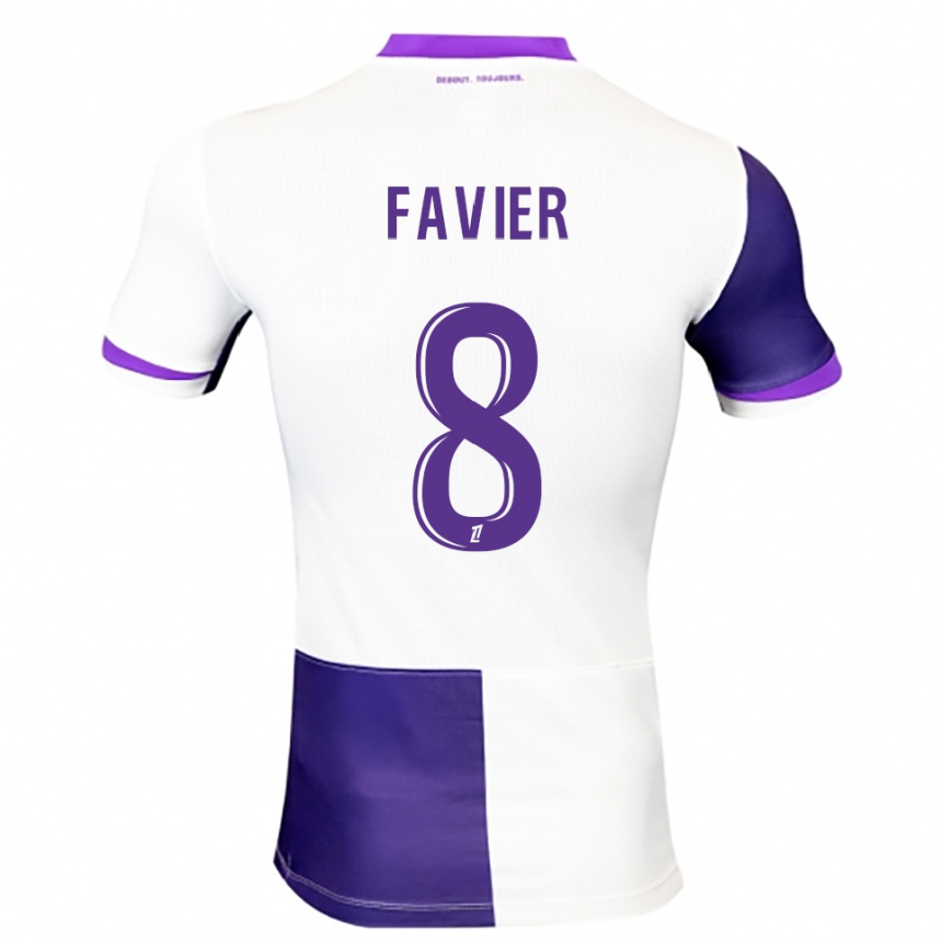 גברים כדורגל Luca Favier #8 סגול לבן ג'רזי ביתית 2025/26