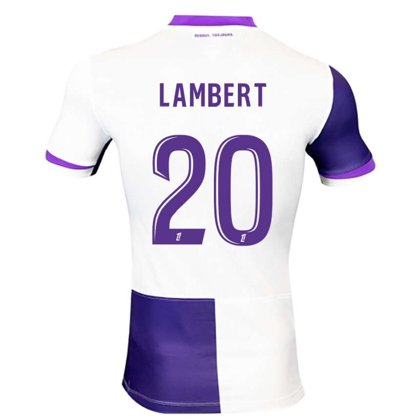 גברים כדורגל Sarah Lambert #20 סגול לבן ג'רזי ביתית 2025/26