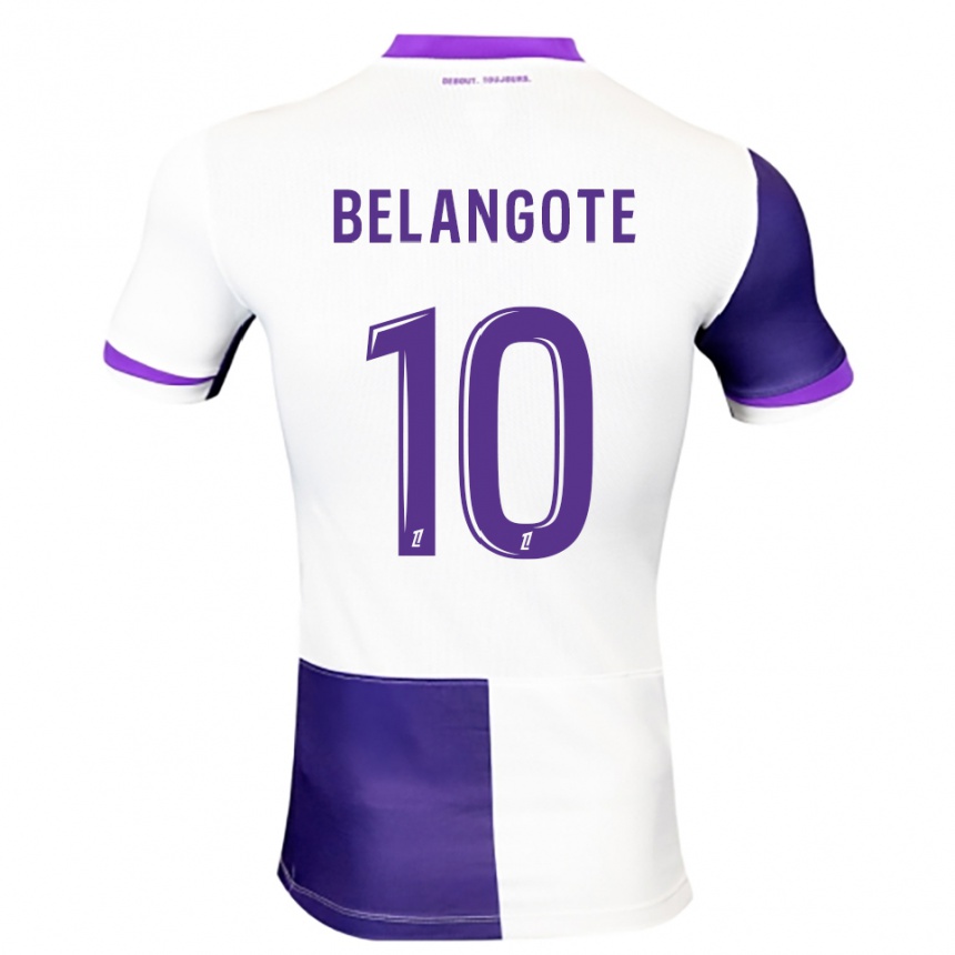 גברים כדורגל Aël Belangote #10 סגול לבן ג'רזי ביתית 2025/26