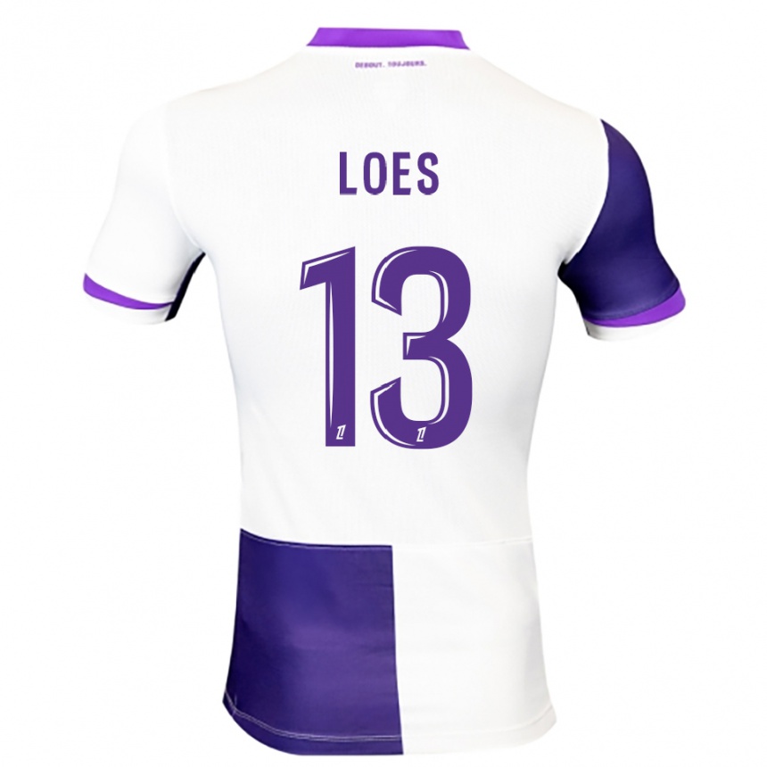 גברים כדורגל Wayan Loes #13 סגול לבן ג'רזי ביתית 2025/26