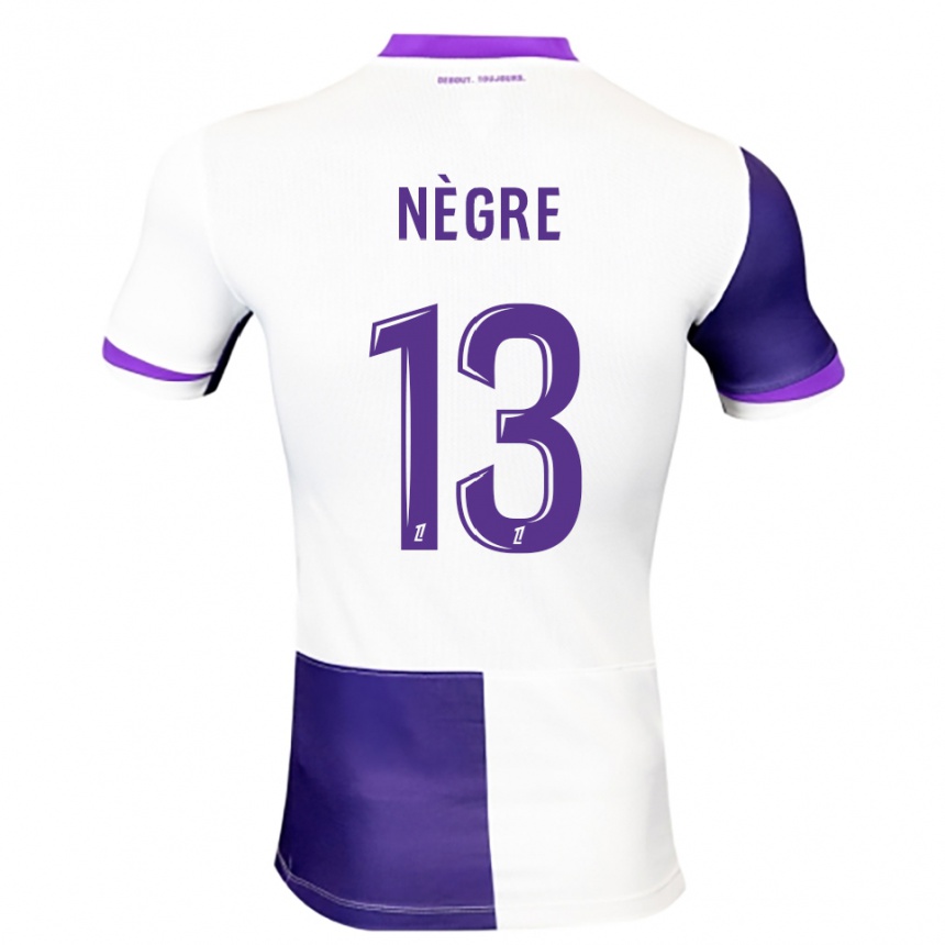 גברים כדורגל Thibo Nègre #13 סגול לבן ג'רזי ביתית 2025/26