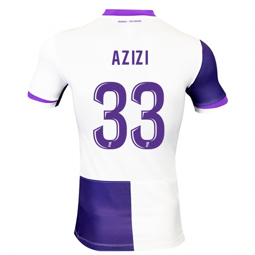 גברים כדורגל Ilyas Azizi #33 סגול לבן ג'רזי ביתית 2025/26