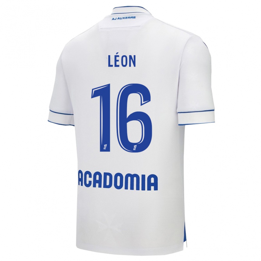 גברים כדורגל דונובן לאון #16 לבן כחול ג'רזי ביתית 2025/26