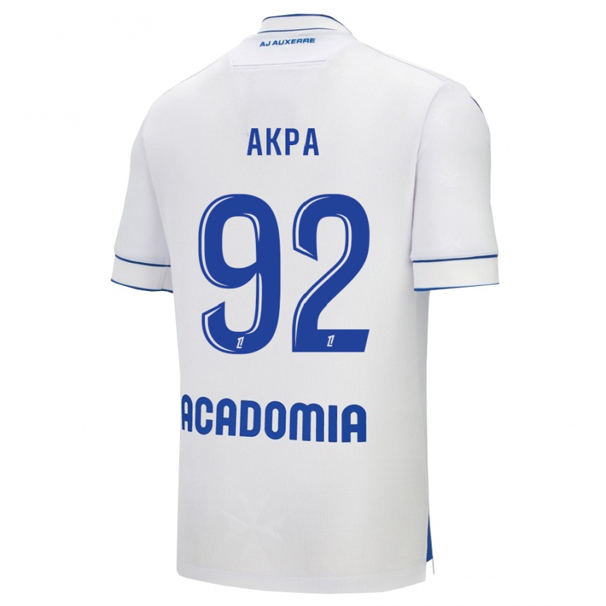 גברים כדורגל קלמנט אקפה #92 לבן כחול ג'רזי ביתית 2025/26