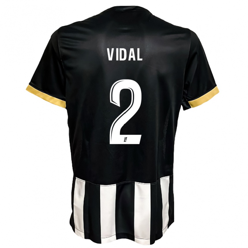 גברים כדורגל Abdaiyaan Vidal #2 שחור לבן ג'רזי ביתית 2025/26
