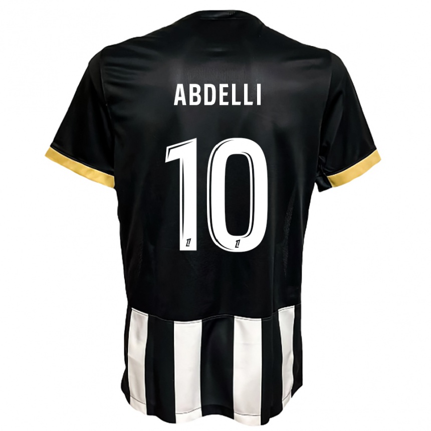 גברים כדורגל חימד עבדלי #10 שחור לבן ג'רזי ביתית 2025/26
