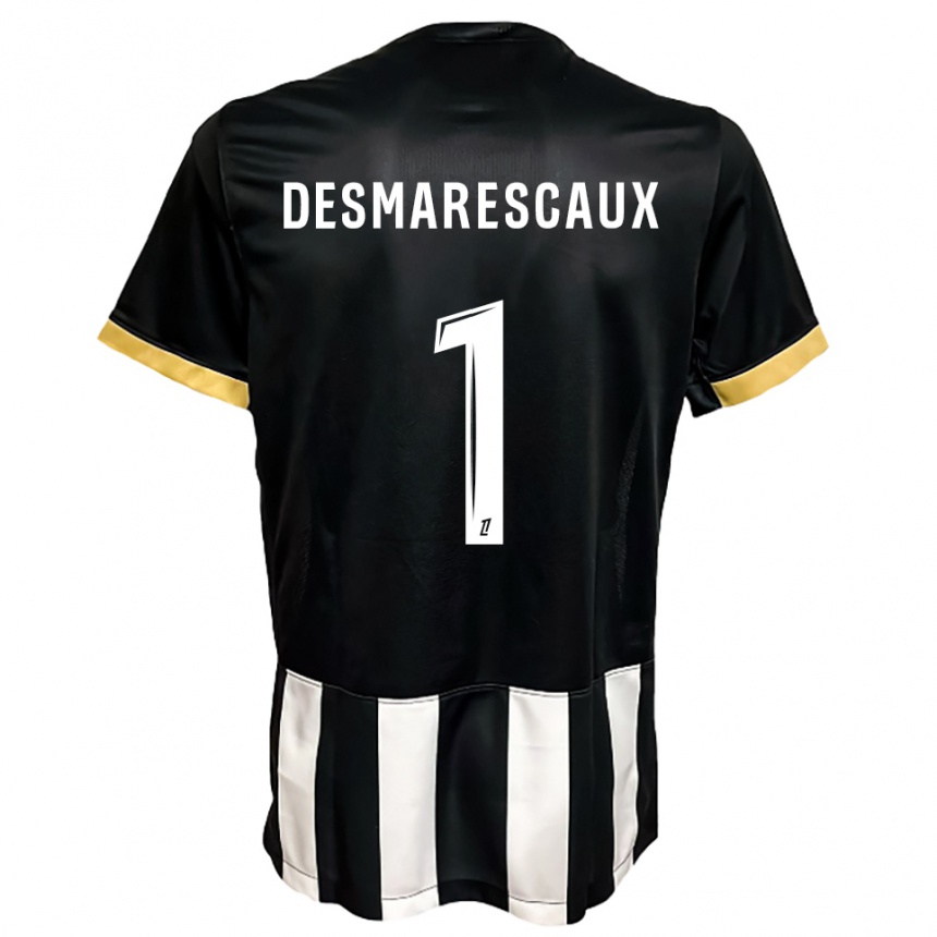 גברים כדורגל Émile Desmarescaux #1 שחור לבן ג'רזי ביתית 2025/26