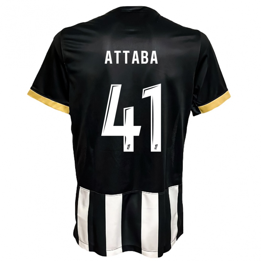 גברים כדורגל Sofian Attaba #41 שחור לבן ג'רזי ביתית 2025/26