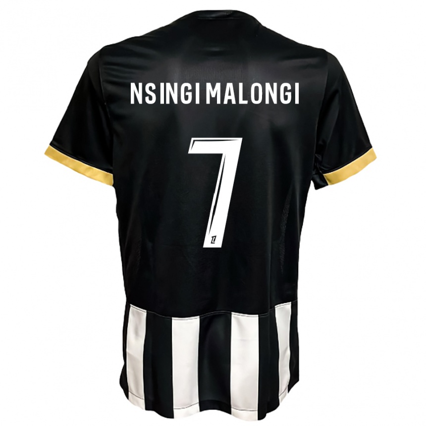 גברים כדורגל Rodrigue Nsingi Malongi #7 שחור לבן ג'רזי ביתית 2025/26