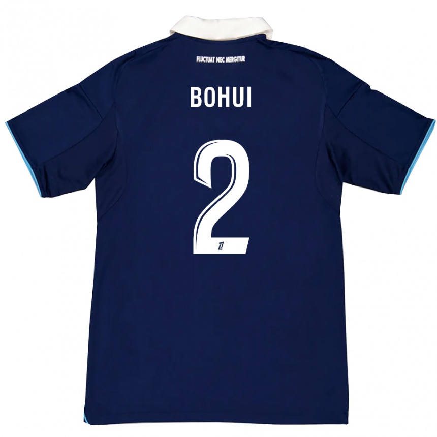 גברים כדורגל Isaiah Bohui #2 כחול כהה לבן ג'רזי ביתית 2025/26
