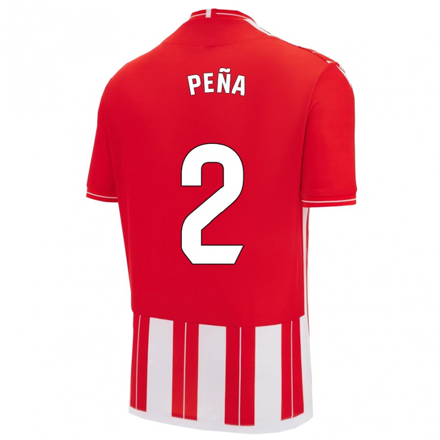 גברים כדורגל Miguel Peña #2 אדום לבן ג'רזי ביתית 2025/26