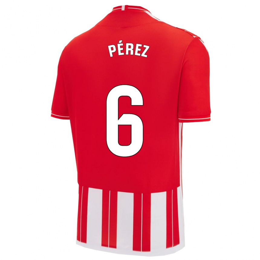 גברים כדורגל René Pérez #6 אדום לבן ג'רזי ביתית 2025/26