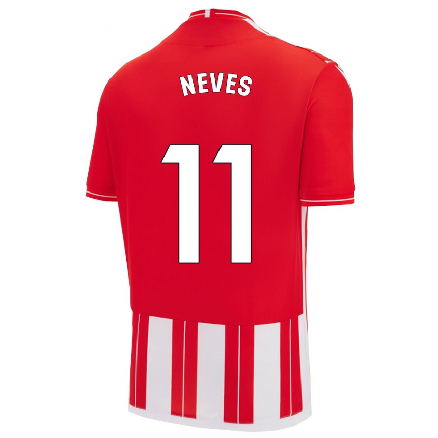 גברים כדורגל Hugo Neves #11 אדום לבן ג'רזי ביתית 2025/26