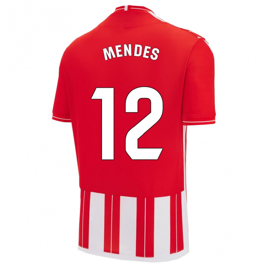 גברים כדורגל Alex Mendes #12 אדום לבן ג'רזי ביתית 2025/26