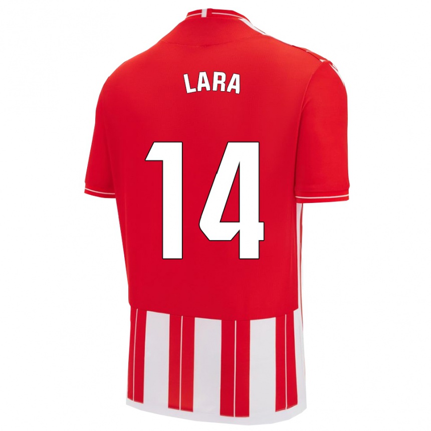 גברים כדורגל Luis Lara #14 אדום לבן ג'רזי ביתית 2025/26