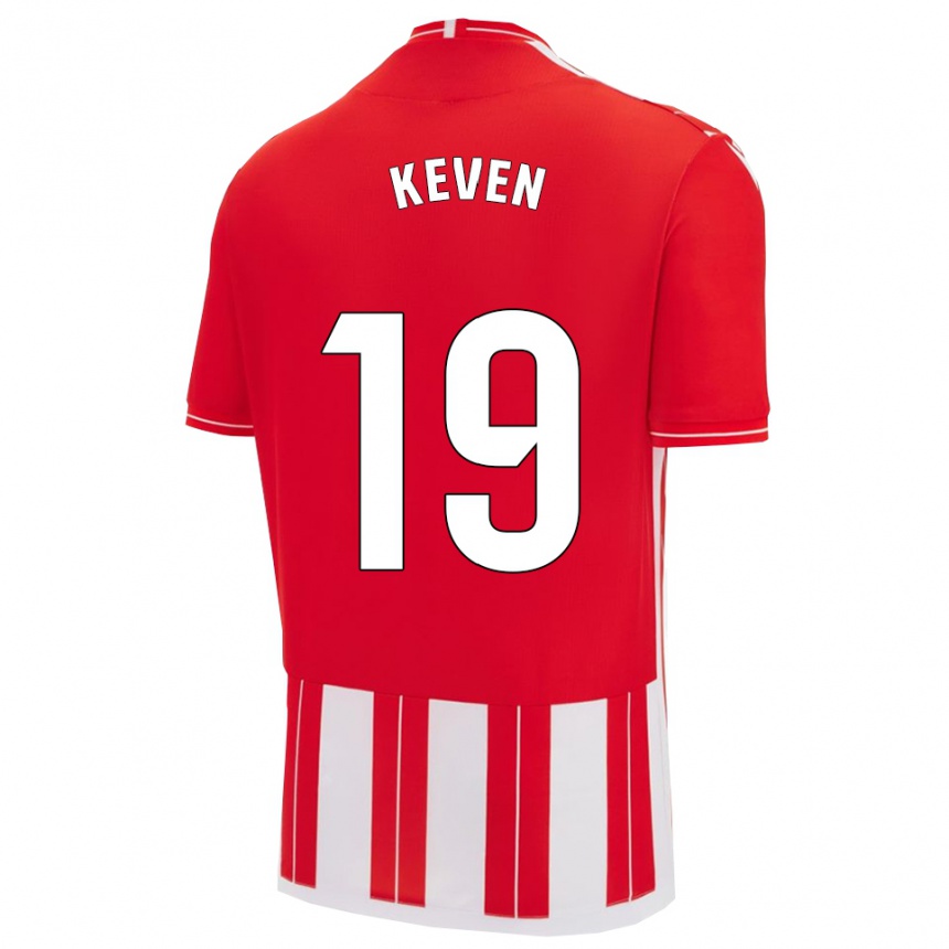 גברים כדורגל Keven #19 אדום לבן ג'רזי ביתית 2025/26
