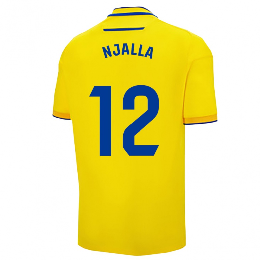גברים כדורגל Nico Njalla #12 צהוב נייבי ג'רזי ביתית 2025/26