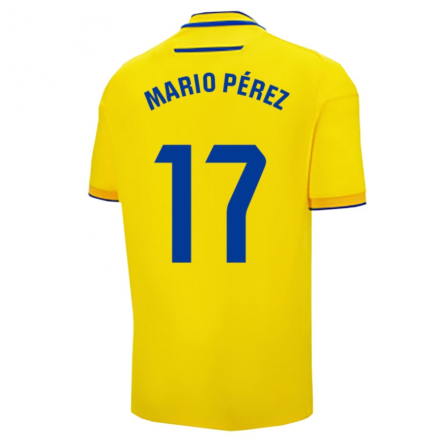 גברים כדורגל Mario Pérez #17 צהוב נייבי ג'רזי ביתית 2025/26