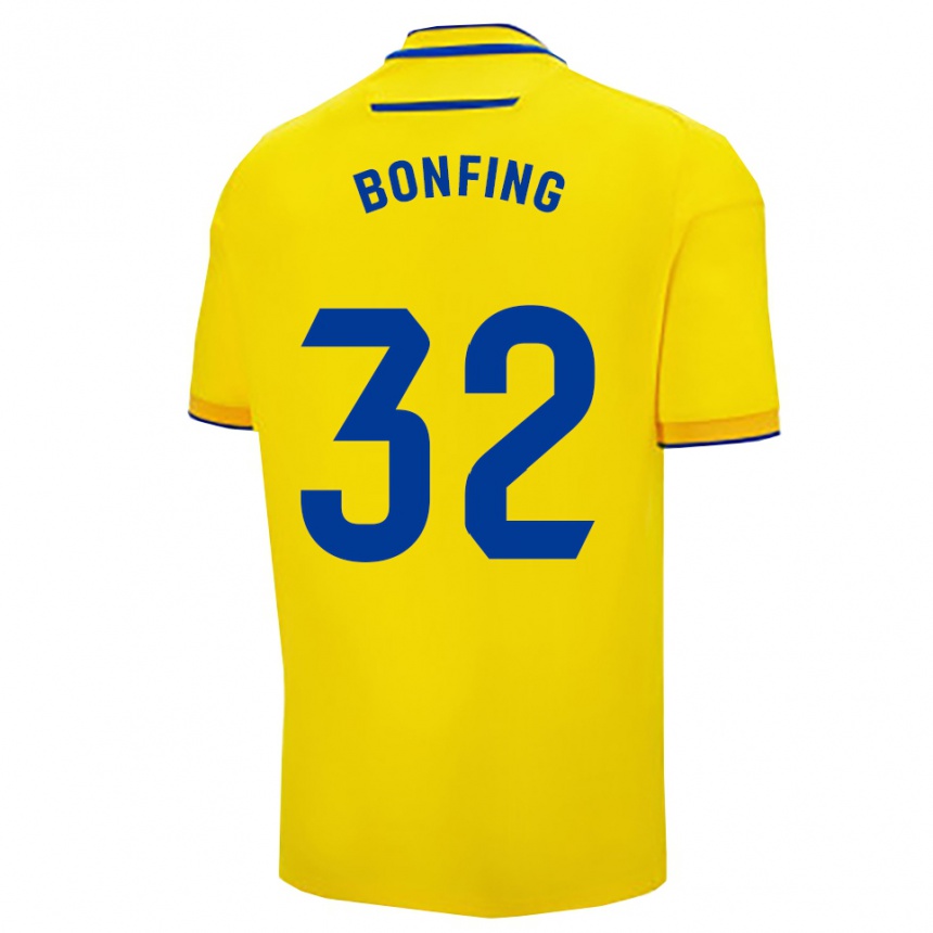 גברים כדורגל Boubacar Bonfing #32 צהוב נייבי ג'רזי ביתית 2025/26