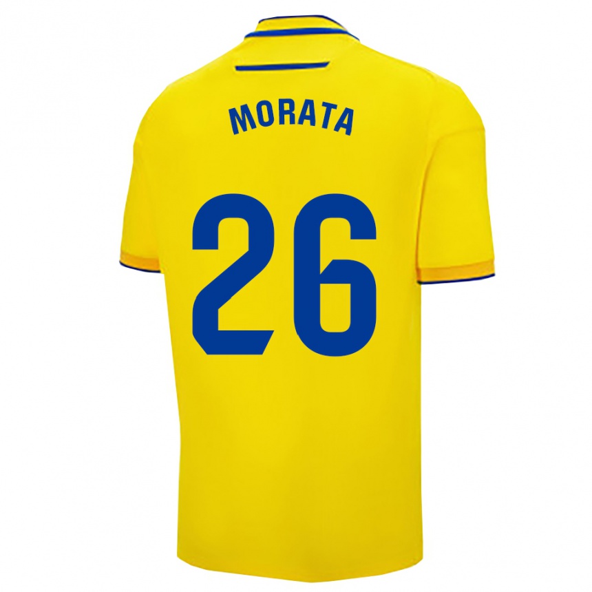 גברים כדורגל Álex Morata #26 צהוב נייבי ג'רזי ביתית 2025/26