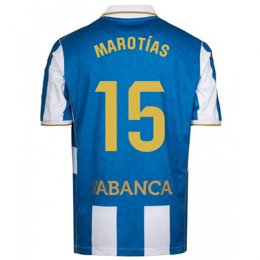 גברים כדורגל Oscar Marotías #15 לבן כחול ג'רזי ביתית 2025/26
