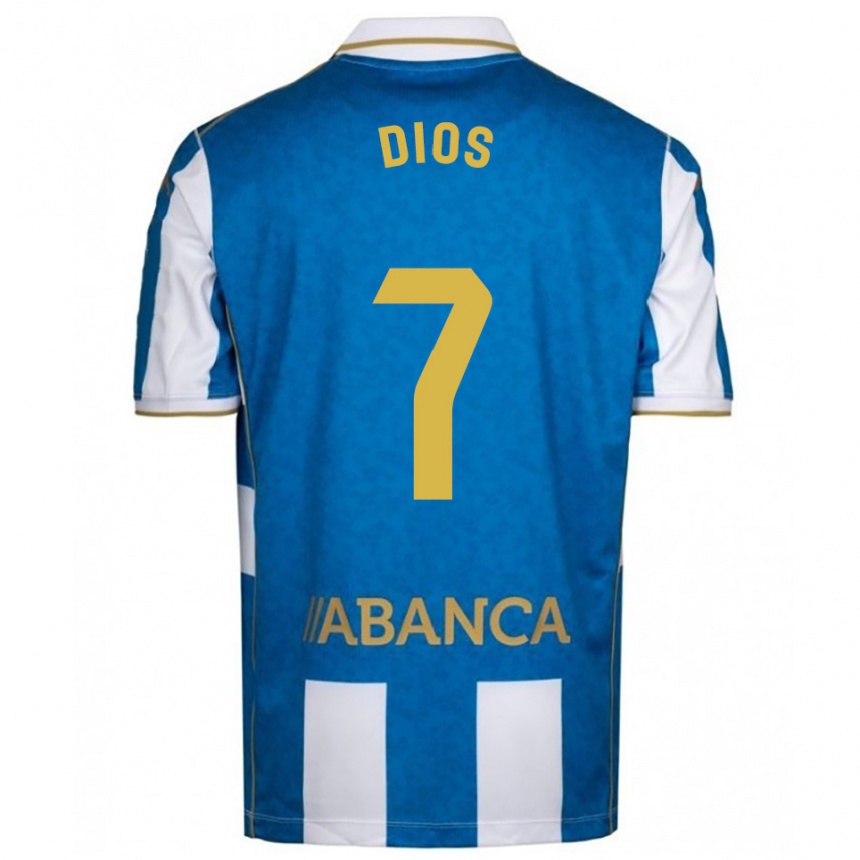 גברים כדורגל אווה דיוס נייטו #7 לבן כחול ג'רזי ביתית 2025/26