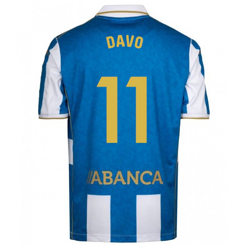 גברים כדורגל Davo #11 לבן כחול ג'רזי ביתית 2025/26