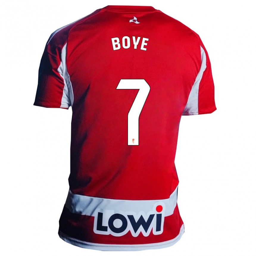 גברים כדורגל לוקאס בויה #7 אדום לבן ג'רזי ביתית 2025/26