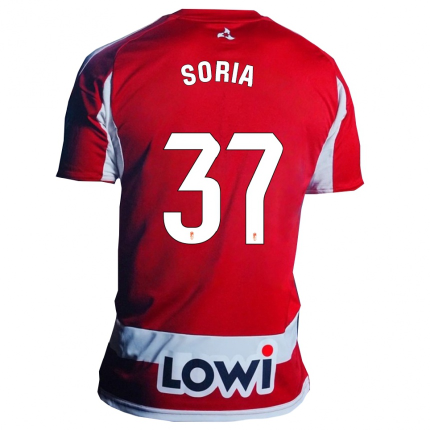גברים כדורגל Carlos Soria #37 אדום לבן ג'רזי ביתית 2025/26