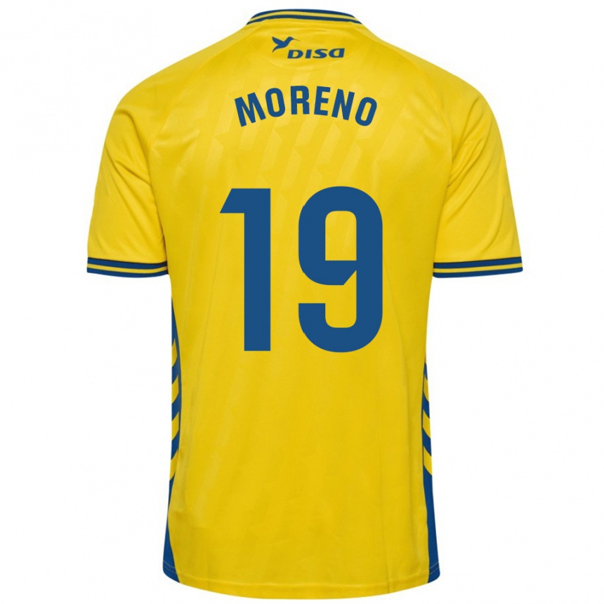 גברים כדורגל Fernando Moreno #19 צהוב כחול ג'רזי ביתית 2025/26