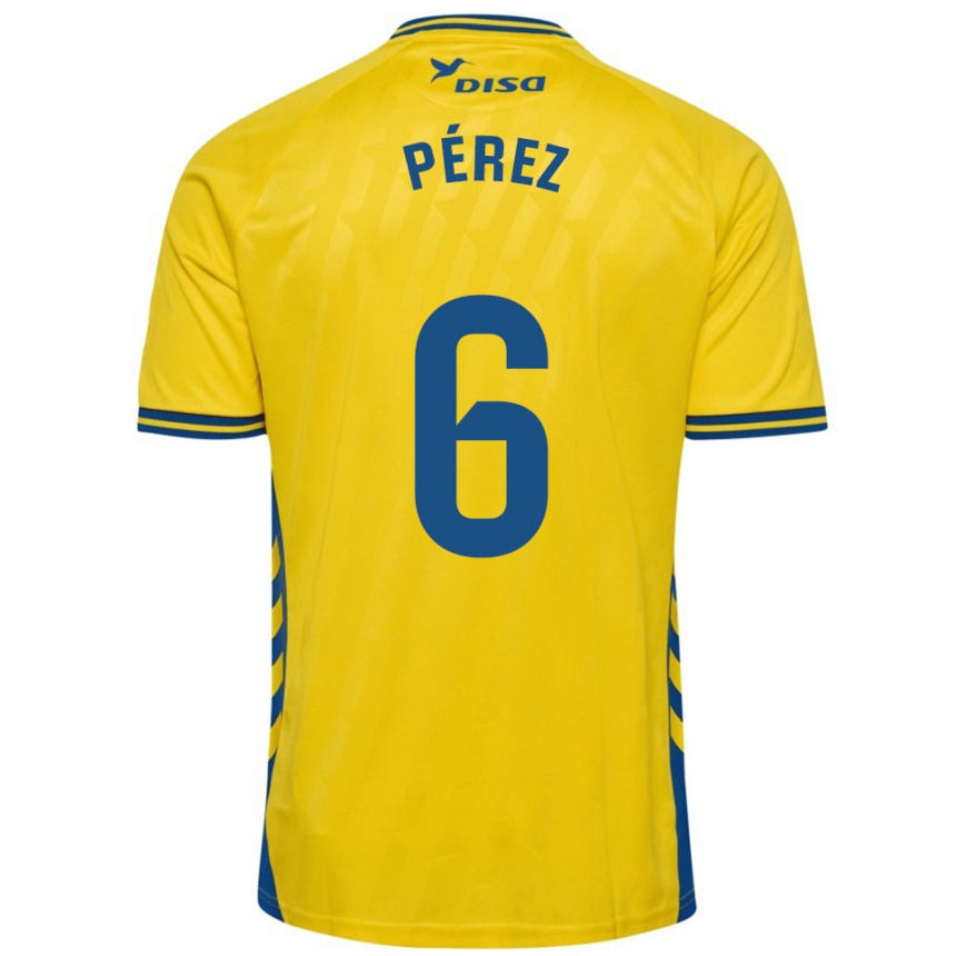 גברים כדורגל Yoni Pérez #6 צהוב כחול ג'רזי ביתית 2025/26