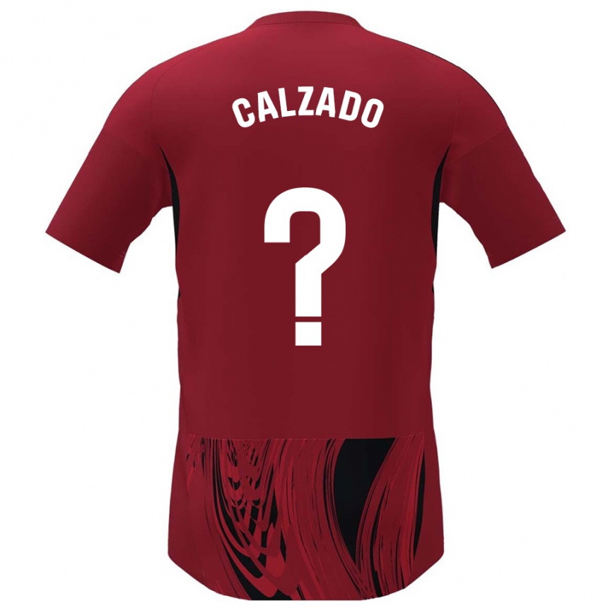 גברים כדורגל Joaquín Calzado #0 אדום שחור ג'רזי ביתית 2025/26