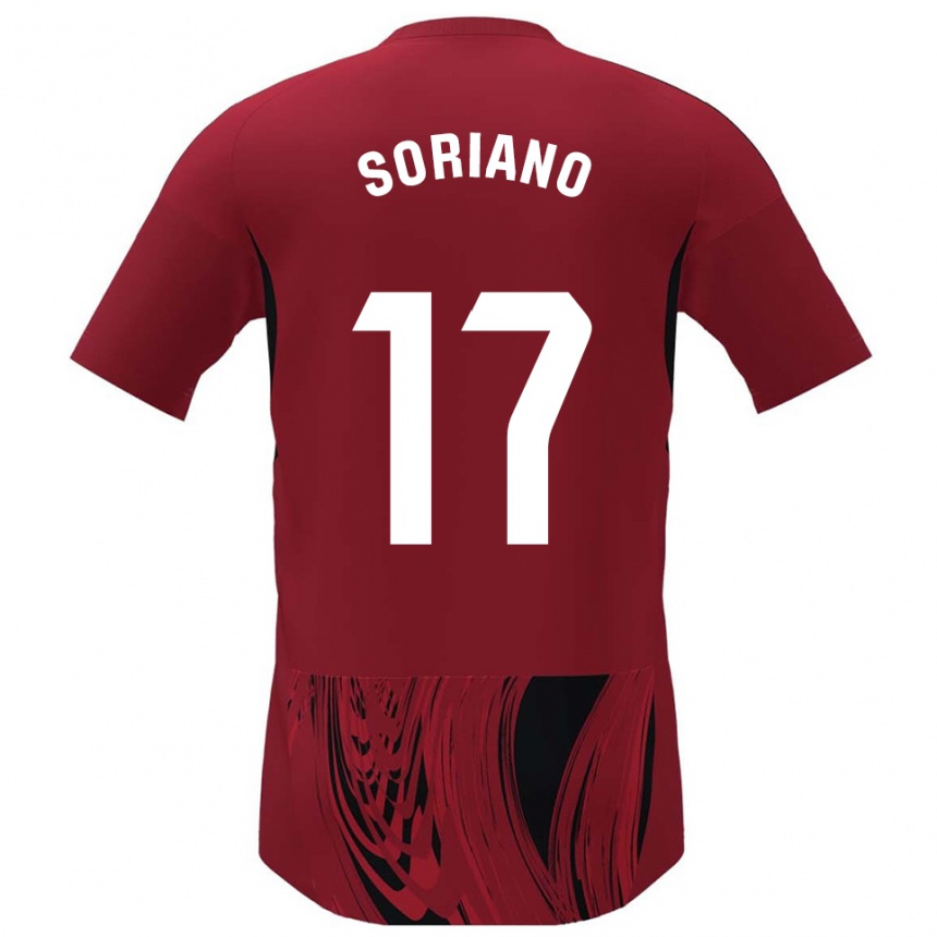 גברים כדורגל Adrián Soriano #17 אדום שחור ג'רזי ביתית 2025/26