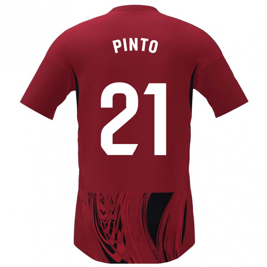 גברים כדורגל Yidne Pinto #21 אדום שחור ג'רזי ביתית 2025/26