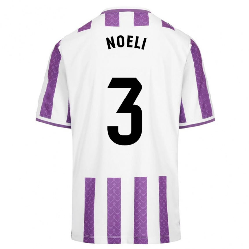 גברים כדורגל Noelia Díez González #3 סגול לבן ג'רזי ביתית 2025/26