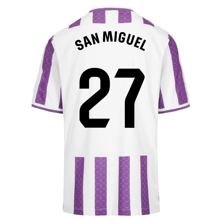 גברים כדורגל Yago San Miguel #27 סגול לבן ג'רזי ביתית 2025/26