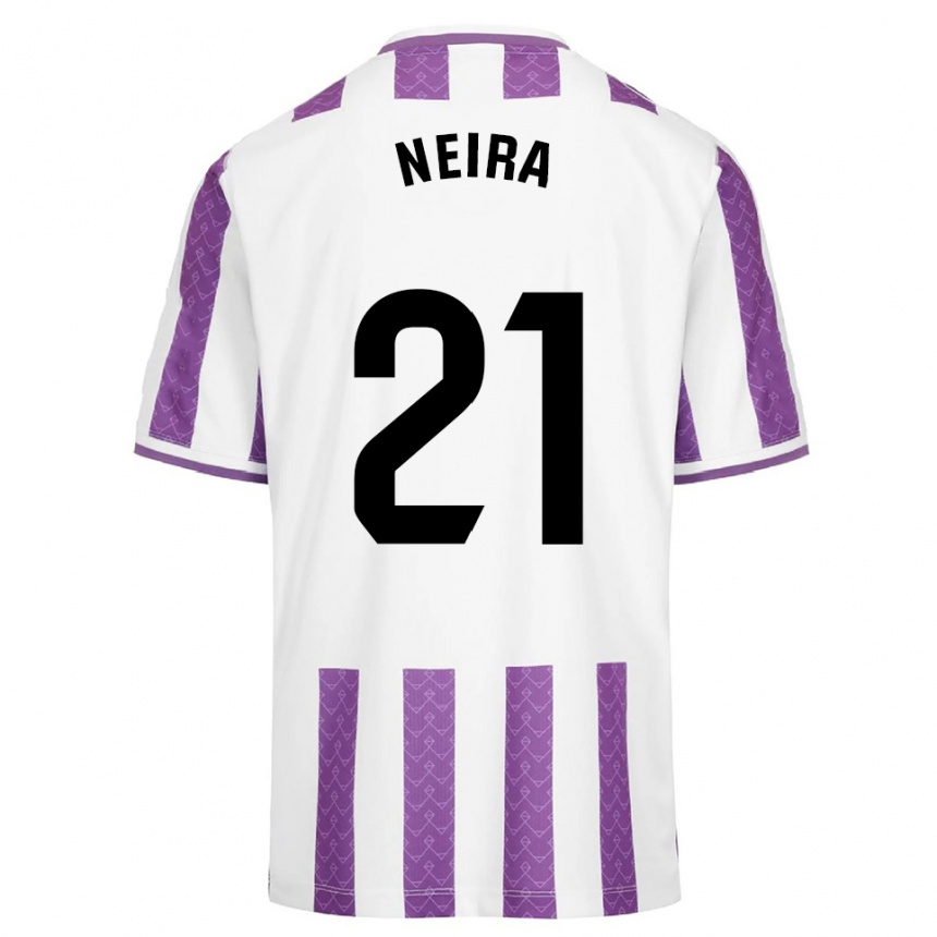 גברים כדורגל Sergio Neira #21 סגול לבן ג'רזי ביתית 2025/26