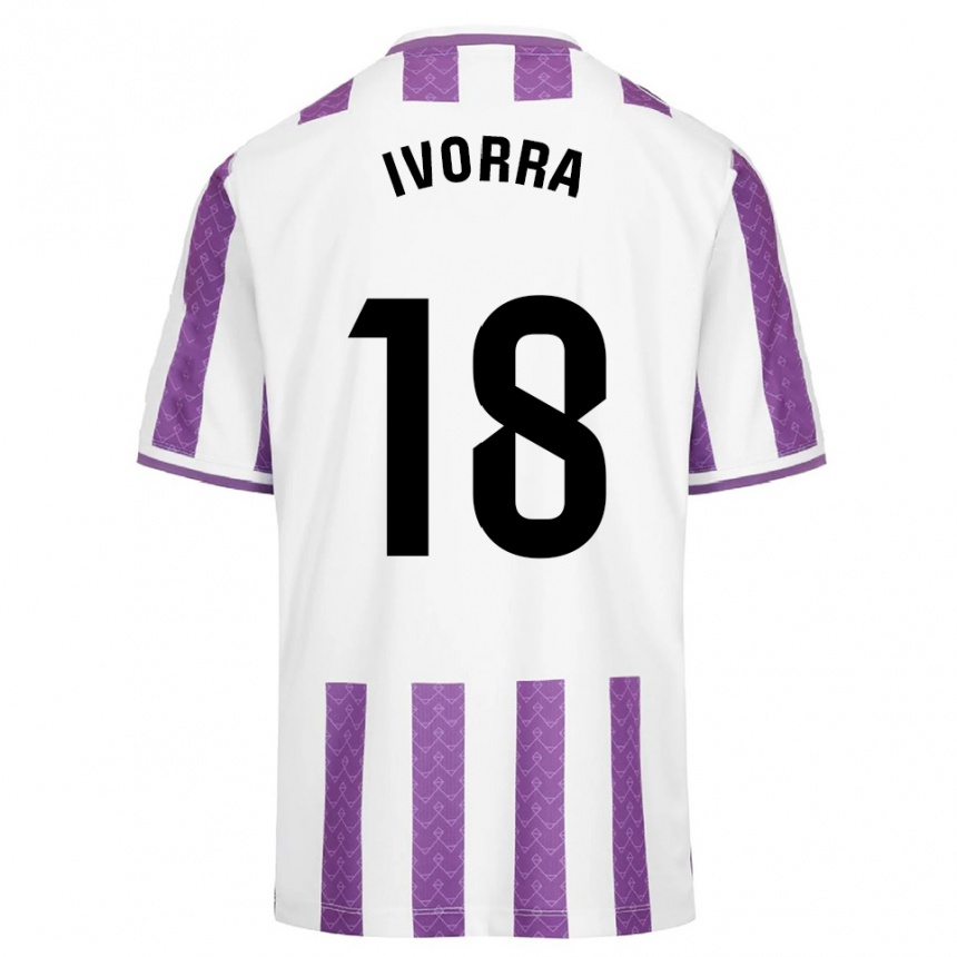 גברים כדורגל Iker Ivorra #18 סגול לבן ג'רזי ביתית 2025/26