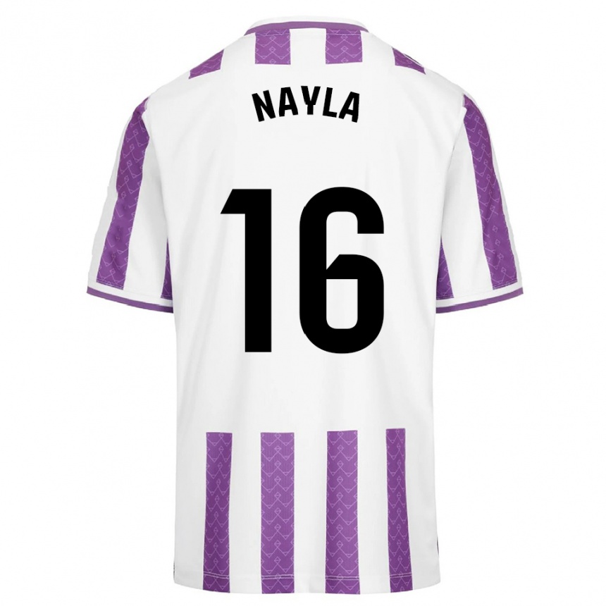 גברים כדורגל Nayla Manrique Pajares #16 סגול לבן ג'רזי ביתית 2025/26