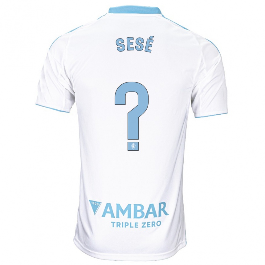 גברים כדורגל Manu Sesé #0 לבן תכלת ג'רזי ביתית 2025/26