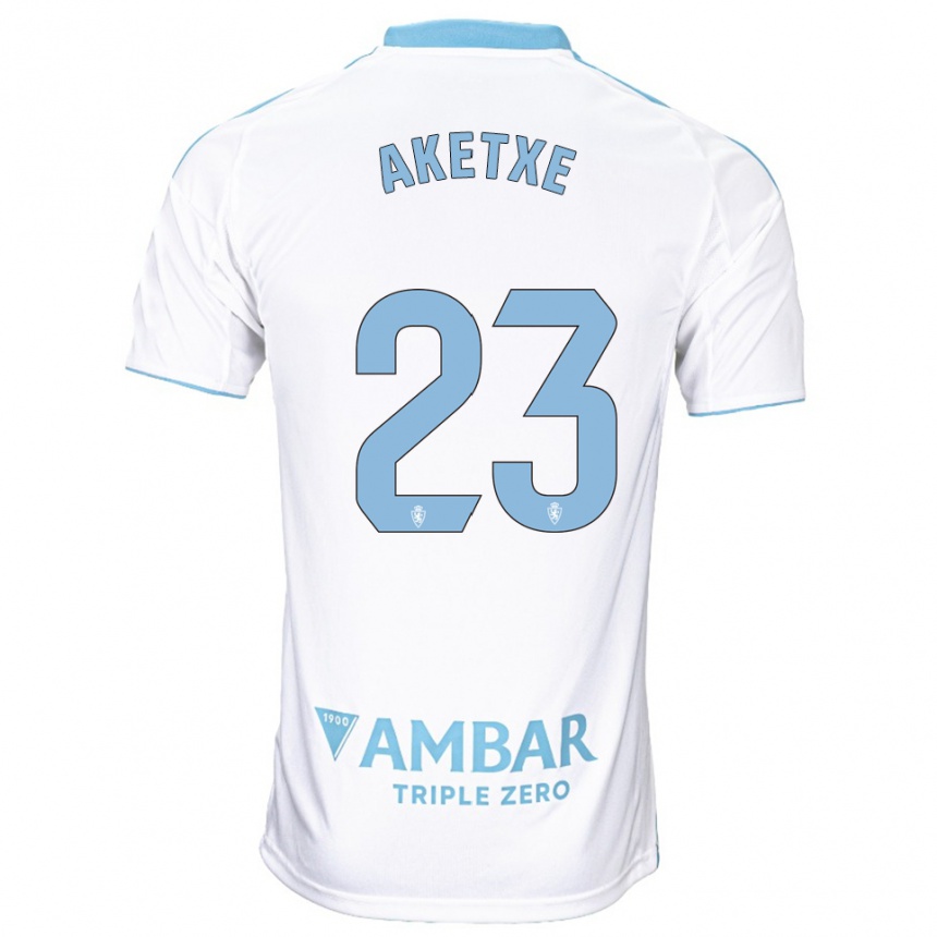 גברים כדורגל Ager Aketxe #23 לבן תכלת ג'רזי ביתית 2025/26