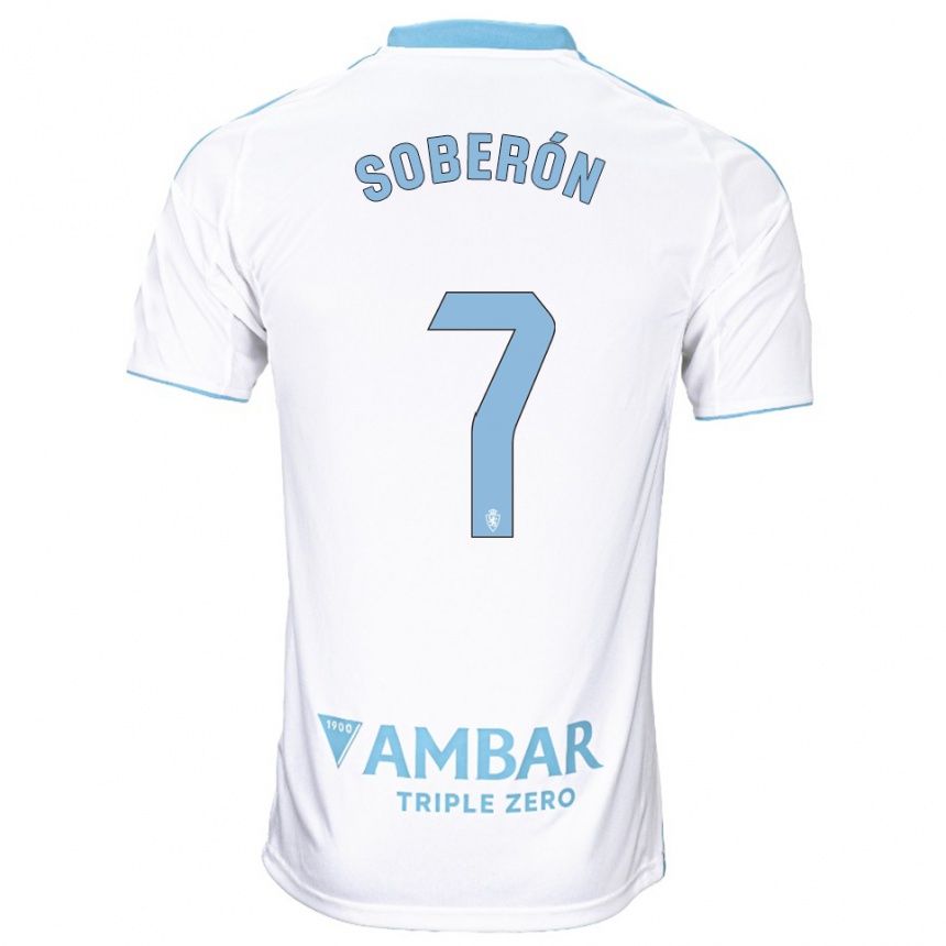 גברים כדורגל Mario Soberón #7 לבן תכלת ג'רזי ביתית 2025/26