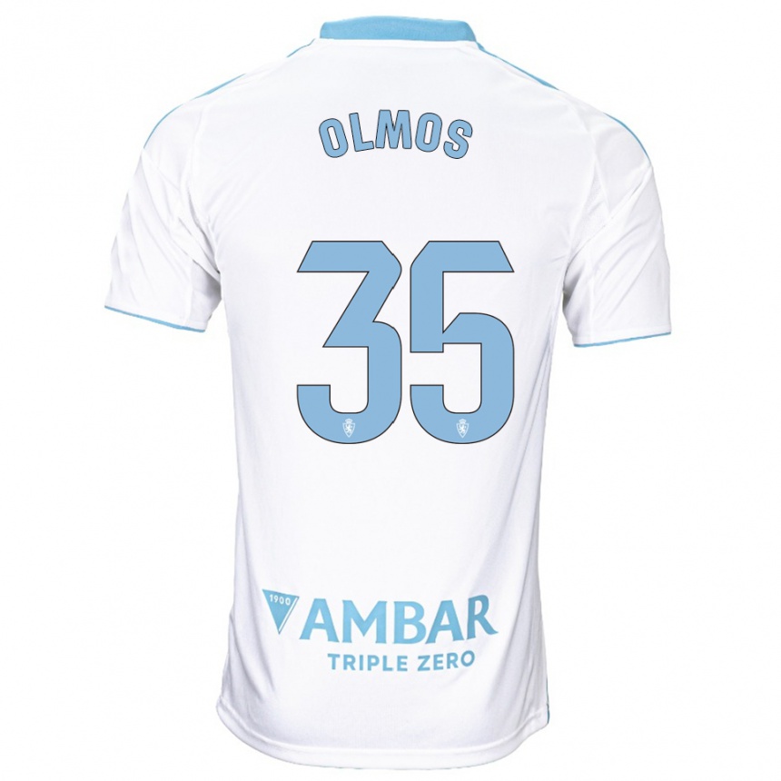 גברים כדורגל Lucas Olmos #35 לבן תכלת ג'רזי ביתית 2025/26